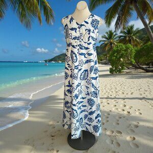 Young Hawaii Liberty House Vintage Maxi Dress Floral Resort Size 12 NWT